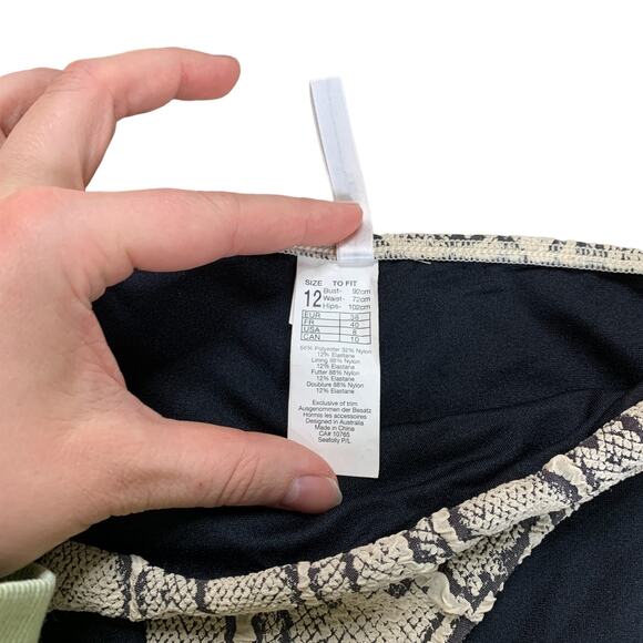 Seafolly Snakeskin Textured Bikini Bathing Suit Swim Beach Pool Summer Size 6/8 - Picture 2 of 7